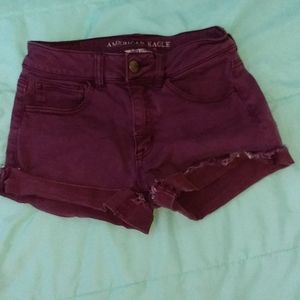 Burgundy American eagle super stretch shorts